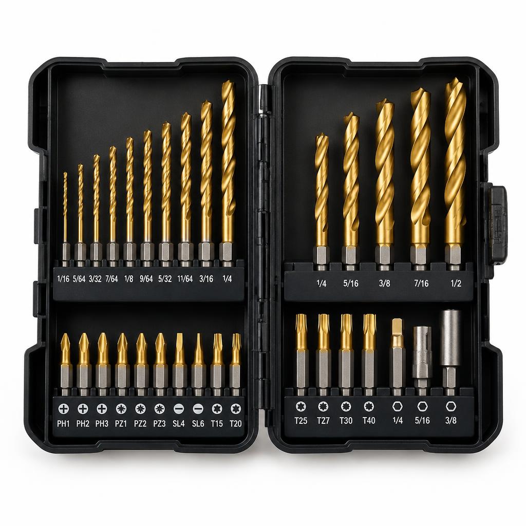 Titanium Drill and Driver Bit Set, 42-Piece
