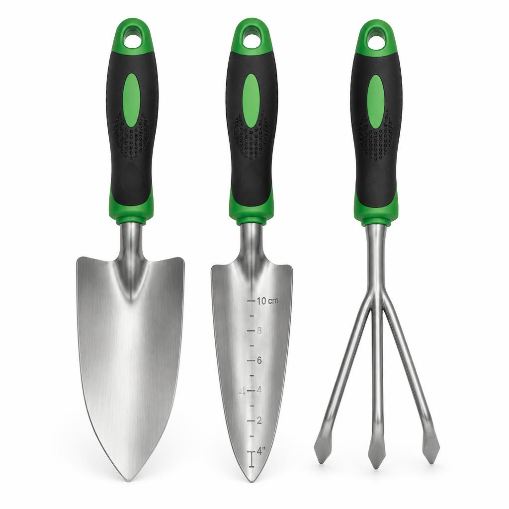 Stainless Garden Hand Tool Set, 3-Piece