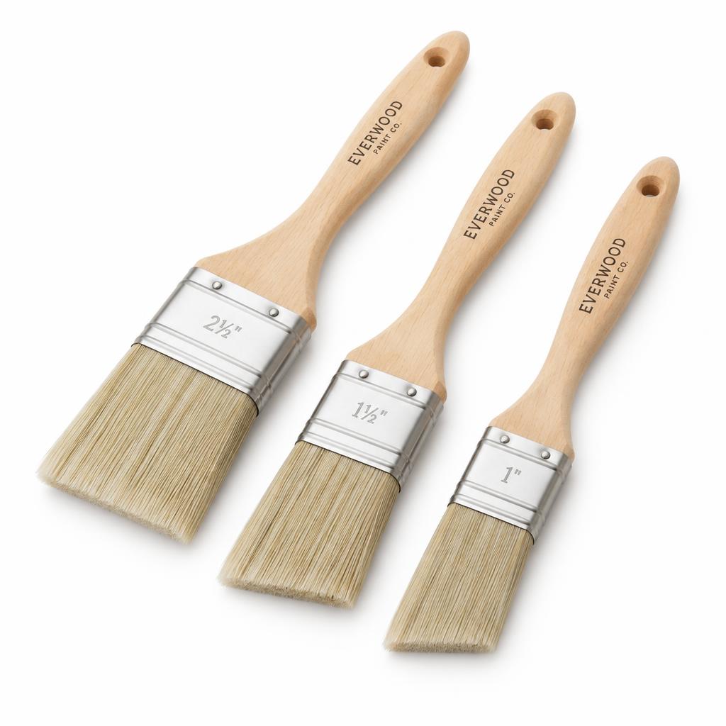 Angled Sash Paint Brush Set, 3-Piece