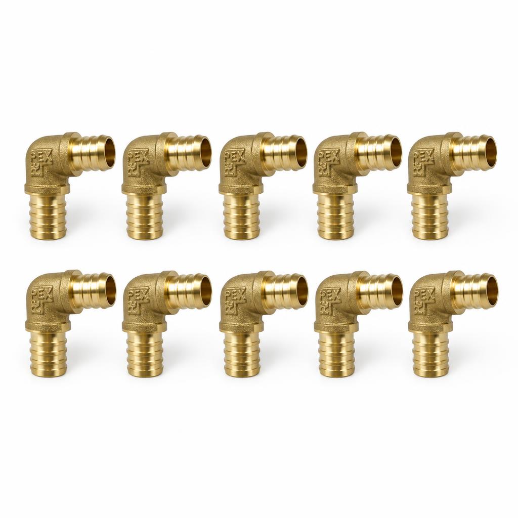 1/2 in. Brass PEX Crimp Elbows, 10-Pack