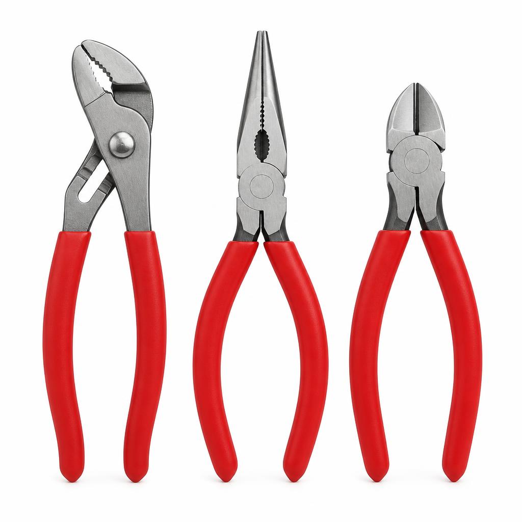 Pliers Set, 3-Piece with Dipped Grips